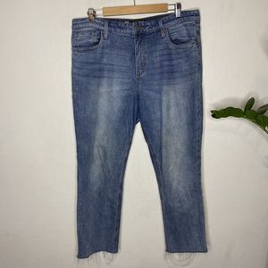 Kut from the Kloth Rachael Mom Jeans Raw Hem Size 14